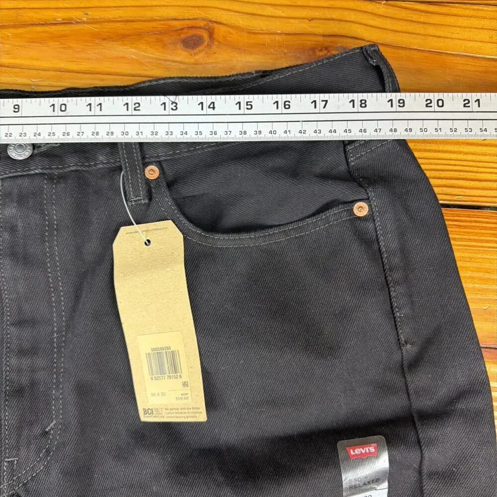 Vintage Levis 550 Jeans Mens 38x30 Black Denim Relaxed Fit Tapered Leg New Y2K